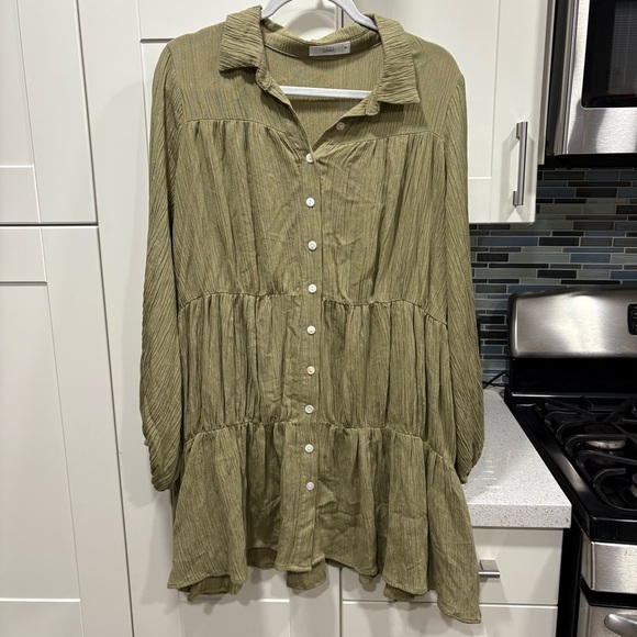 Talulah long sleeve tiered button down dress - Picture 1 of 4